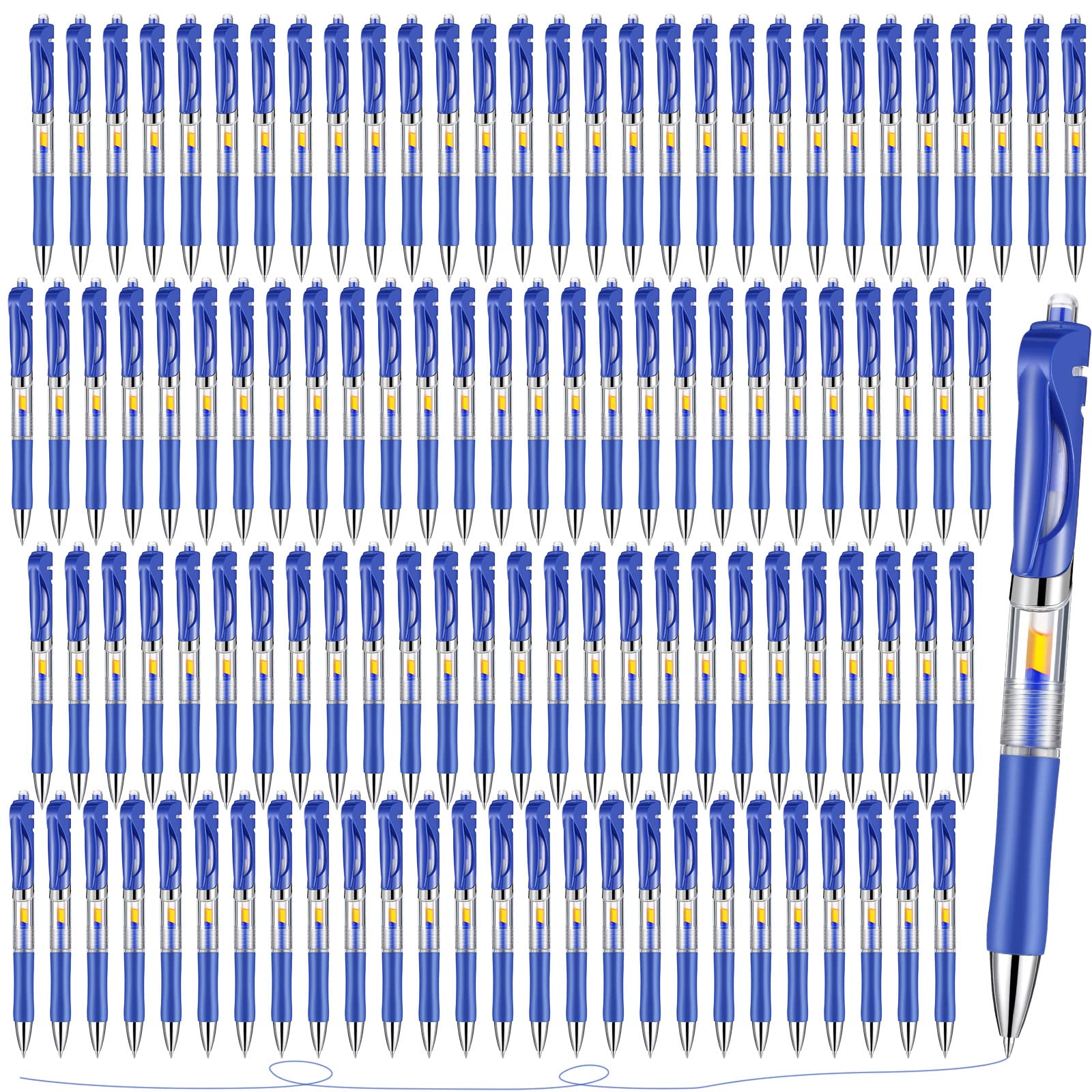 Spakon 200 Pieces Retractable Ballpoint Pen Bulk Medium Point Pens Rolling Ball Refillable Pens 0.5Mm Refillable Ink Pens Ballpo